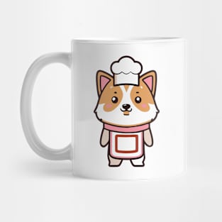 cute corgi kawaii funny chef Mug